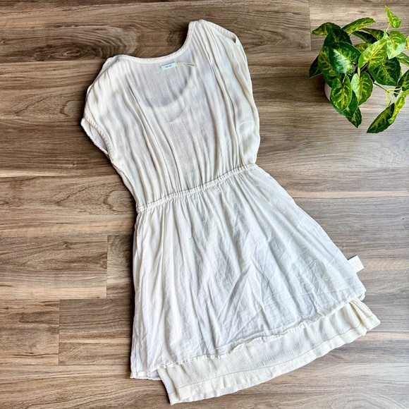 Kimchi Blue Cream Sleeveless Cold Shoulder Beaded Elatic Waist Dress Size M - Picture 13 of 16